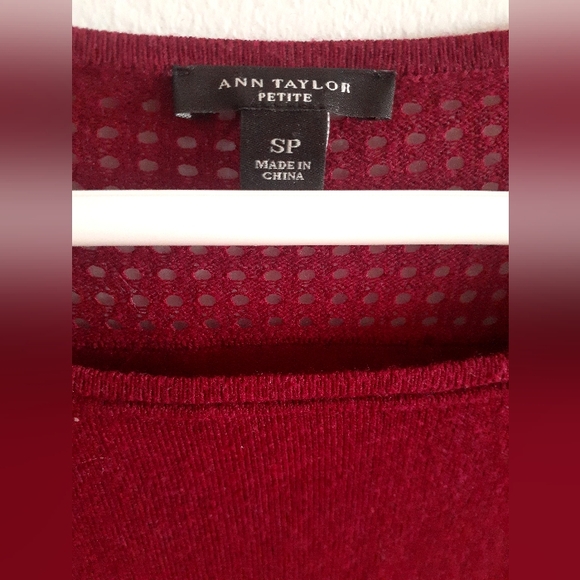 Ann Taylor burgundy peplum sweater - Picture 5 of 16
